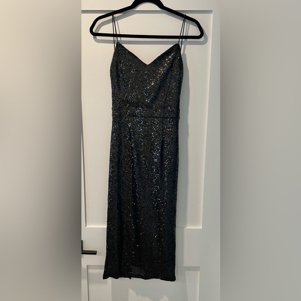 Confidence Black Sequin Bodycon Midi Dress - Lulu’s